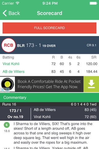 Live cricket score for IPL 10 screenshot 2