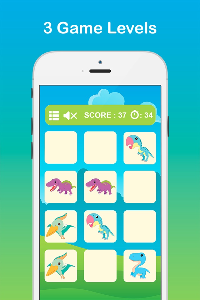 Dino Kids Matching - Dinosaur Memory Games Free For Kids HD screenshot 2