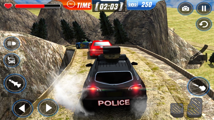 Off-Road Police Car Driver Chase: Real Driving & Action Shooting Game