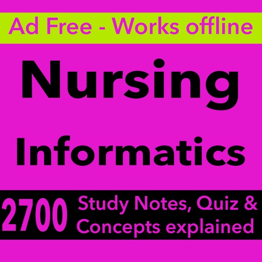 Nursing Informatics Test Bank & Exam Review App : 2700 Study Notes, flashcards, Concepts & Practice Quiz Icon