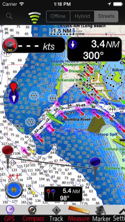 Washington nautical chart GPS: marine & lake gps waypoint, route and track for boating cruising fishing yachting sailing diving