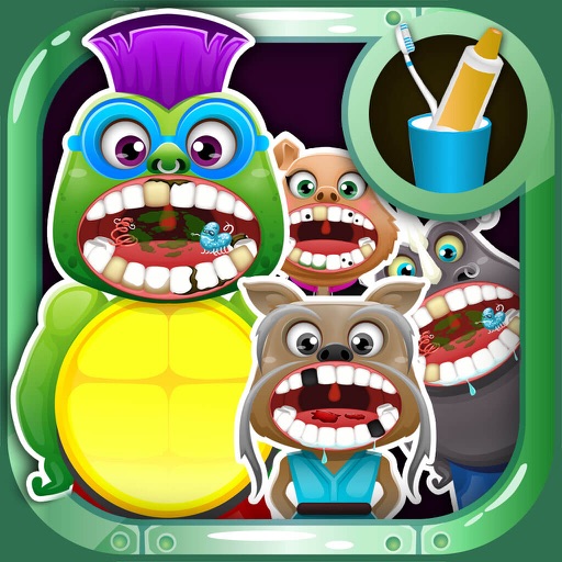 Crazy Little Mutant Animal Dentist – Ninja Tooth Games for Kids Free icon