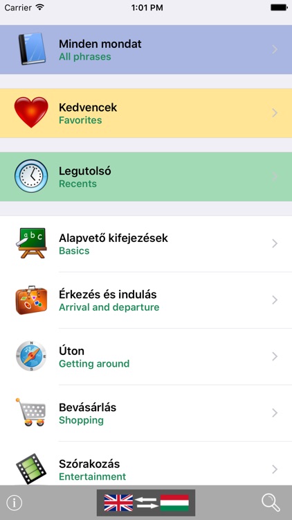 Magyar / Angol kifejezéstár - English / Hungarian phrasebook - Multiphrasebook screenshot-0