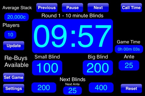 Poker Blinds Timerkeeper - Lite screenshot 2