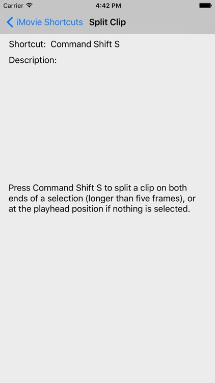 Shortcut: iMovie Edition