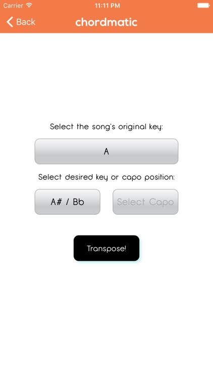 chordmatic - chord transposer to transpose chords on your phone!