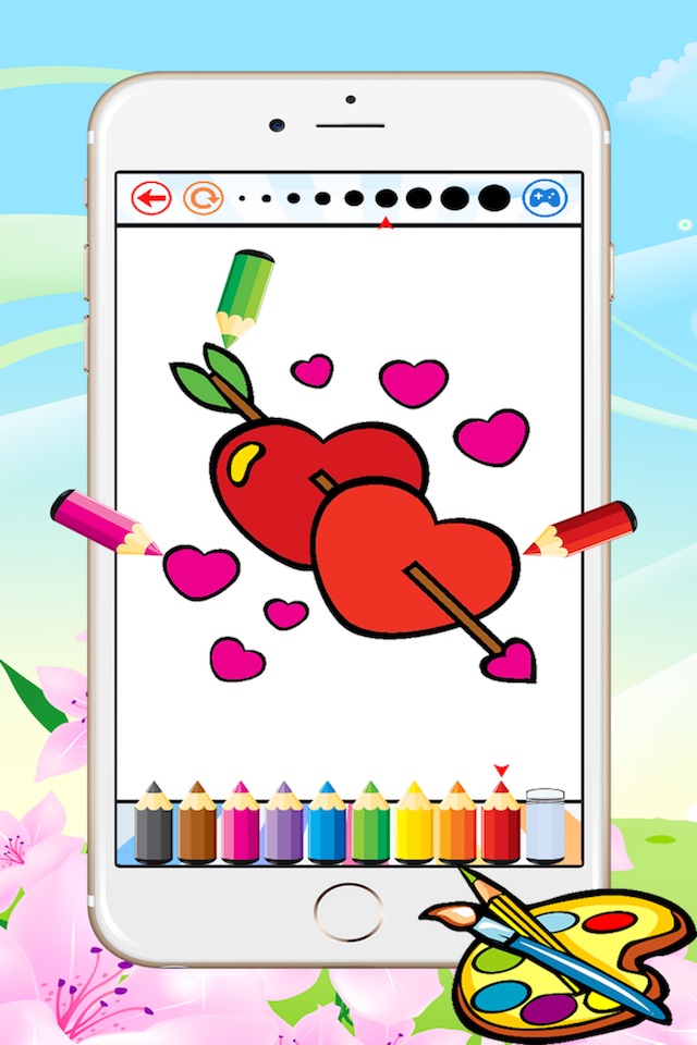 Valentine Day Coloring Book - All In 1 Drawing, Paint And Color Games HD For Good Kid screenshot 4