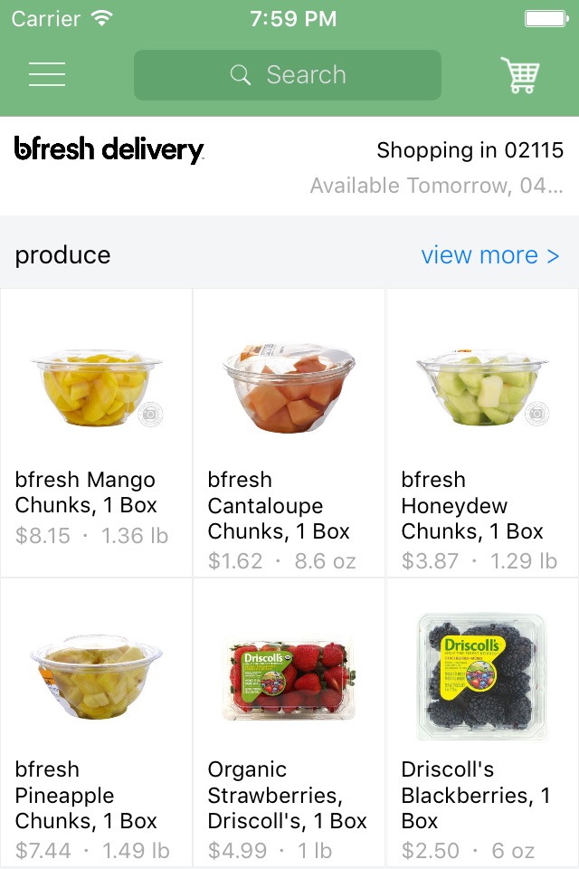 bfresh delivery screenshot 2