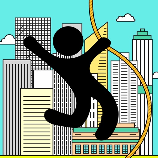 Fly Ninja With Rope : Double Jump High Risky Down To The Road