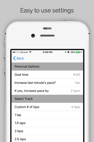 Ultimate Run Pacer for Training, Running and Racing (with beats) screenshot 2