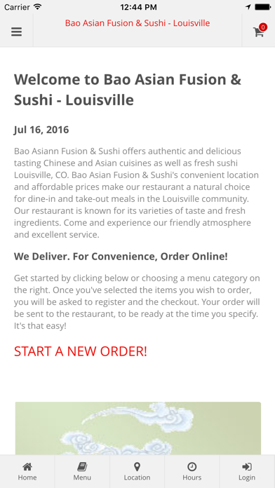 How to cancel & delete Bao Asian Fusion & Sushi Bar - Louisville Online Ordering from iphone & ipad 1