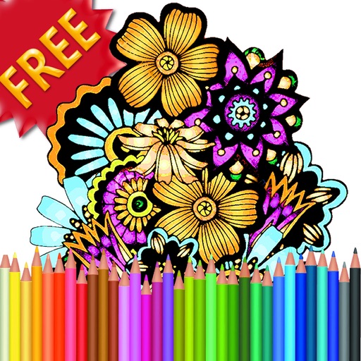 Adult Coloring Book Flowers