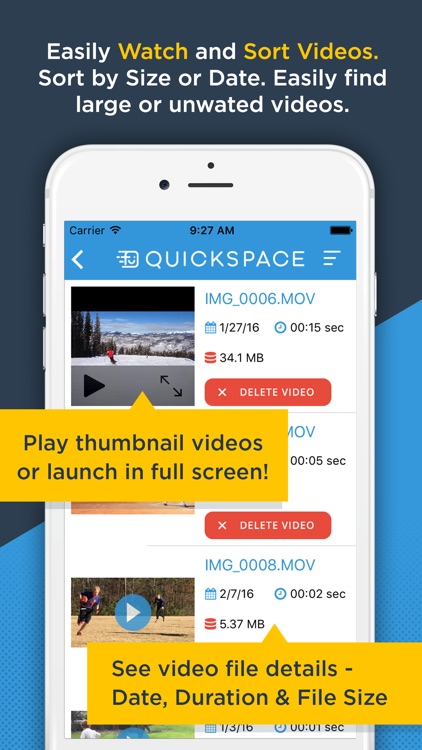 QuickSpace - Available Photo & Video Space and Video Viewer