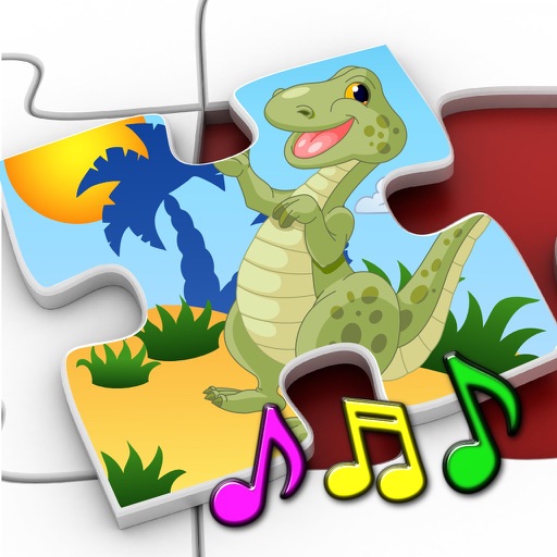 Kids Dinosaur Rex Jigsaw Puzzles - educational shape and matching children`s game