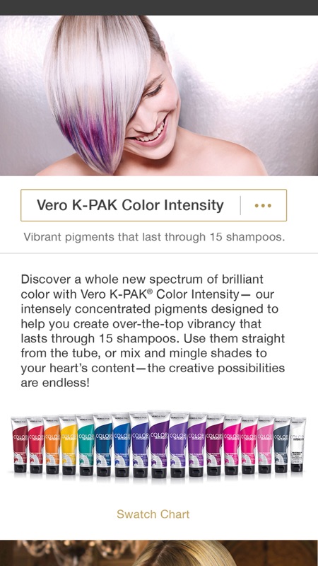 Vero K Pak Hair Color Chart