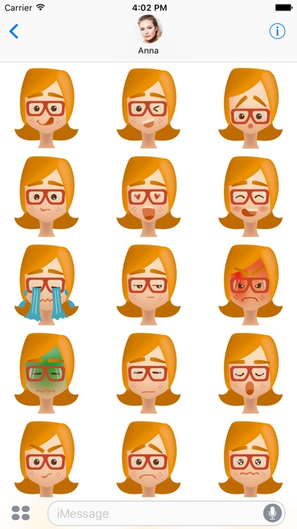 Redhead Girl with Glasses  - Sticker Pack