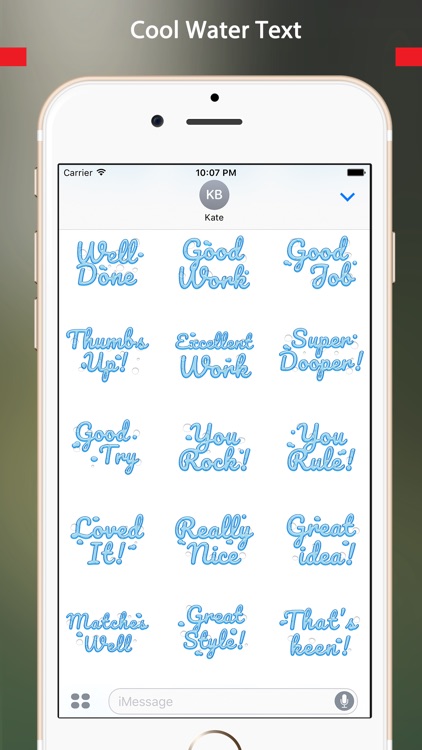 Compliment - Cool Water Text Stickers