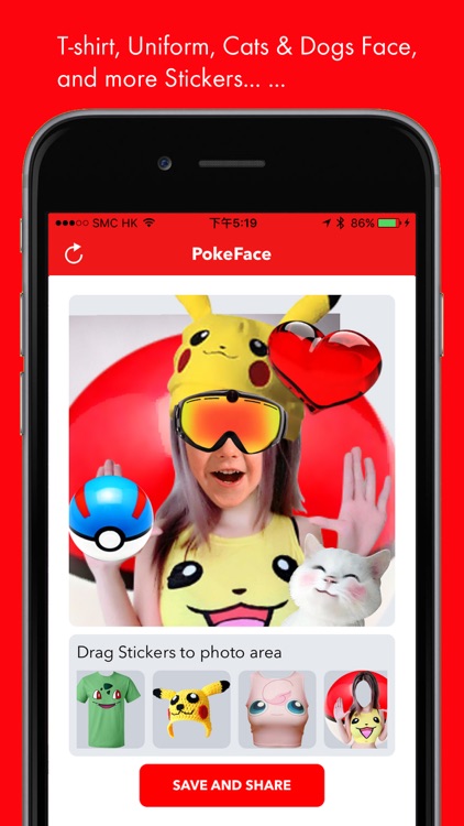 PokeFace for snapchat,facebook,instagram,whatsapp,pokemon go emoji & reaction stickers