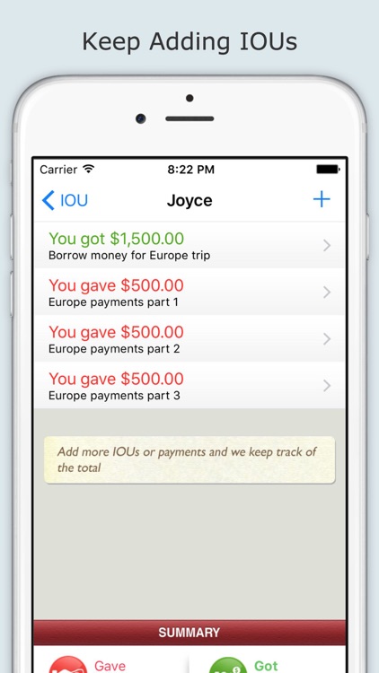 IOU (I Owe You) App - Track people who owes you money