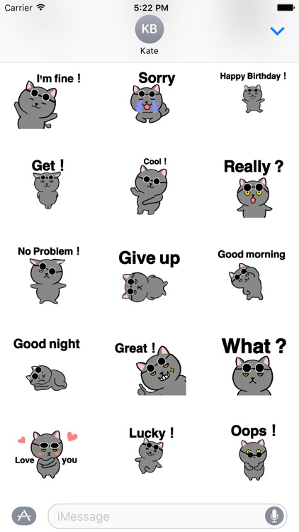 Animated The Grey Fat Cat Sticker Pack