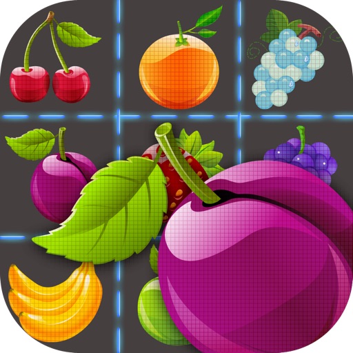 Retro Fruit Puzzle Pro: Mega Link - Connecting Puzzler (For iPhone, iPad, iPod) Icon