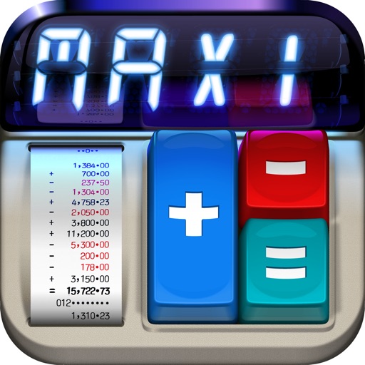 MaxiCalc Pro: Big Retro LCD Paper Tape Calculator
