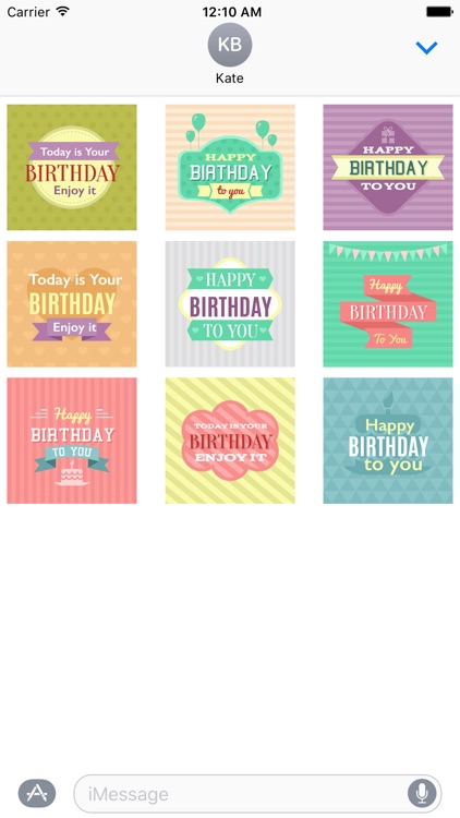 Sticker Birthday e-Cards for iMessage