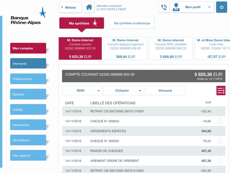 Banque Rhône-Alpes pour iPad