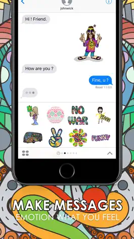 Game screenshot Hippie Emoji Stickers Keyboard Themes ChatStick apk