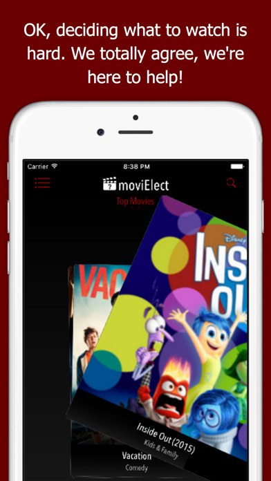 moviElect - Decide Which iTunes Movie or Rental to Watch for TV & Mobile Screenshot
