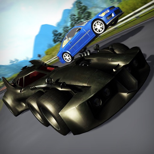 Racing on Batmobile 3D Icon