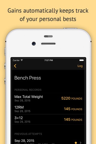 Gains: Simple workout tracker screenshot 4