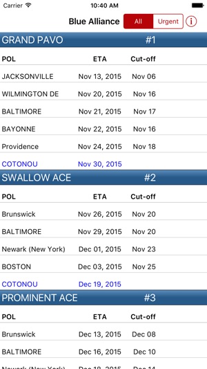 BA Schedule