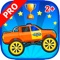 A fun and colorful car racing game for children from 2 years that will keep your child entertained