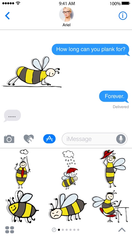 Funny Bee Stickers