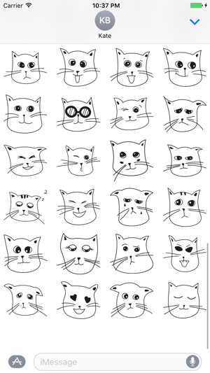 Cute Hand Drawn Cat Emoji Sticker #1(圖3)-速報App