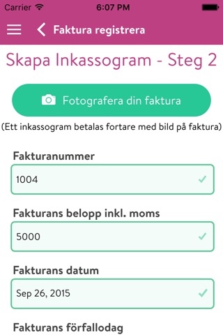 Inkassogram screenshot 4