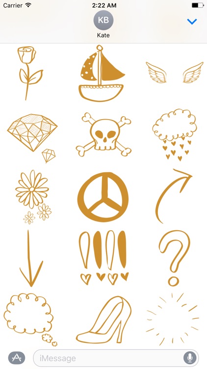 GOLd DOODLe Stickers for iMessage