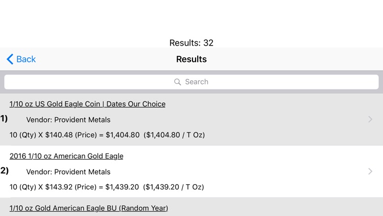 Precious Metals Price Shopper screenshot-3