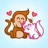 Cat and Monkey > Love Stickers