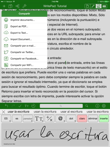 WritePad Español screenshot 2