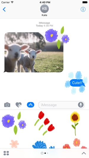 Flower stickers for iMessage - photo emo