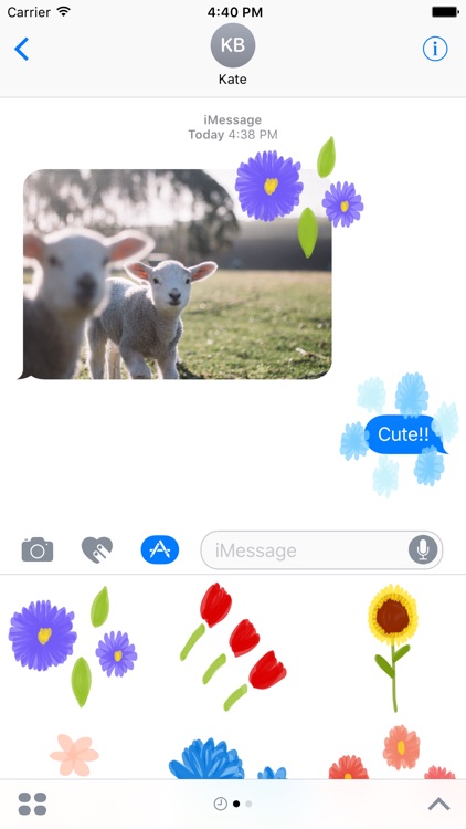 Flower stickers for iMessage - photo emoji flowers