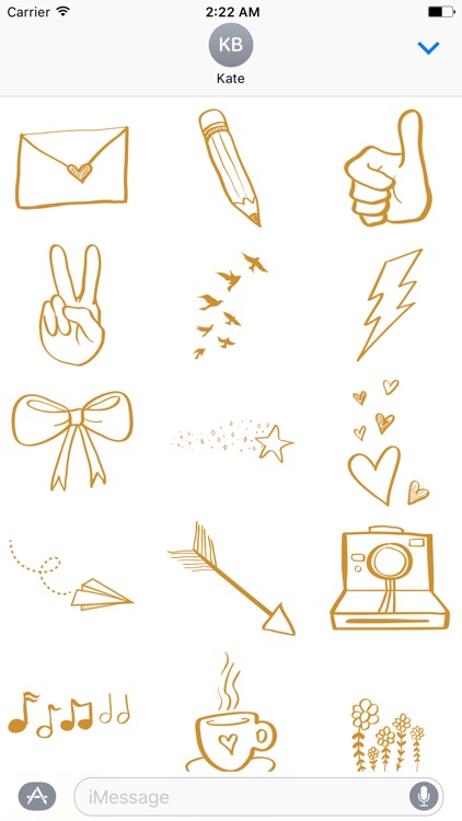 GOLd DOODLe Stickers for iMessage