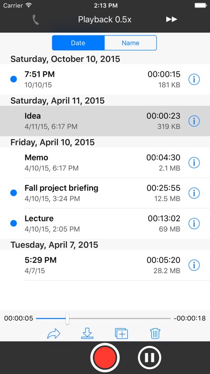 You Record — Capture voice memos or any audio recording quickly and easily