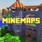 With MineMaps : Maps for Minecraft PE you can browse over 800 awesome Minecraft maps