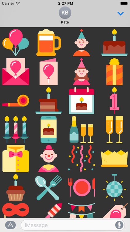 Birthday Party Stickers for iMessage Chat Emojis