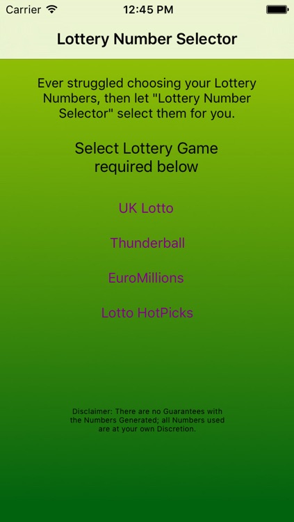 Lottery Selector