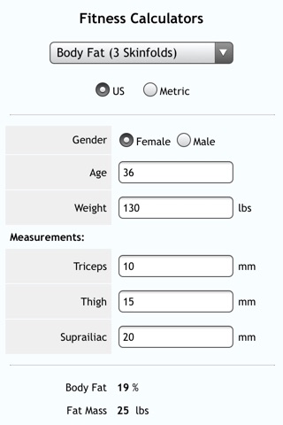 Fitness Calcs screenshot 3