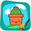 Saguaro Cactus Cartoon Coloring Version